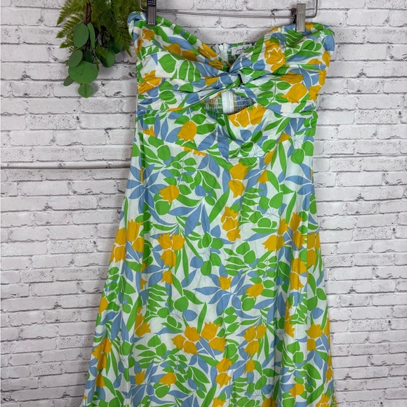 Petal and Pup Vanessa Yellow Tulip Strapless Midi Dress - Picture 4 of 6